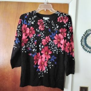 C D Petites Black Sweater size PM